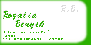 rozalia benyik business card